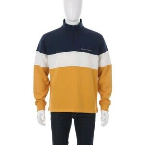 Vintage Tommy Hilfiger Quarter Zip Sweater Men’s Medium Striped Long Sleeve